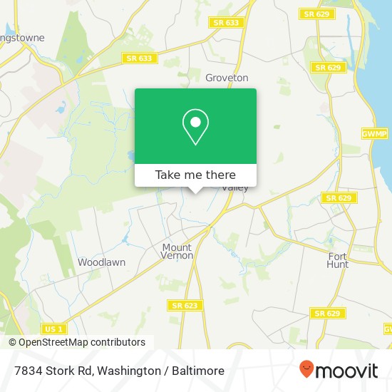 Mapa de 7834 Stork Rd, Alexandria, VA 22306