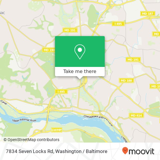 Mapa de 7834 Seven Locks Rd, Bethesda, MD 20817