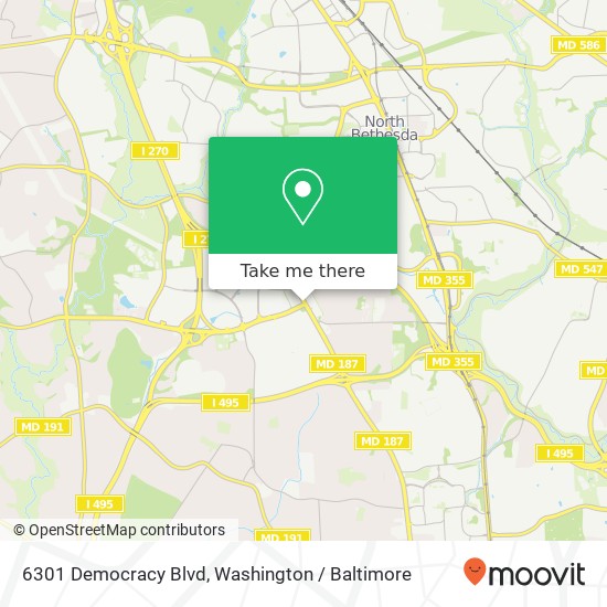 6301 Democracy Blvd, Bethesda, MD 20817 map