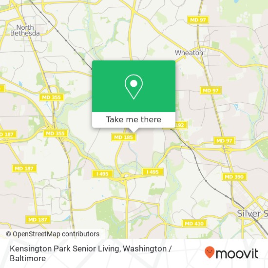 Mapa de Kensington Park Senior Living, 3620 Littledale Rd