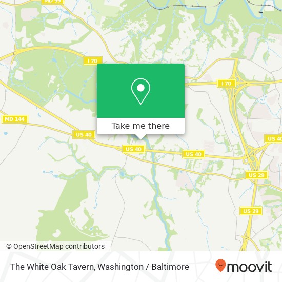 Mapa de The White Oak Tavern, 10030 Baltimore National Pike