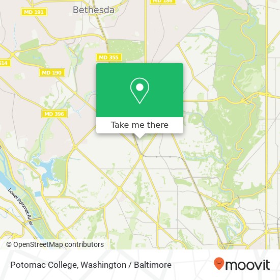 Mapa de Potomac College, 4000 Chesapeake St NW