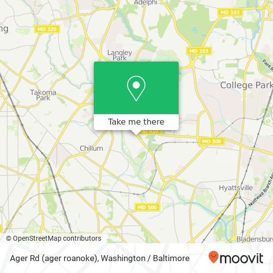 Mapa de Ager Rd (ager roanoke), Hyattsville, MD 20782