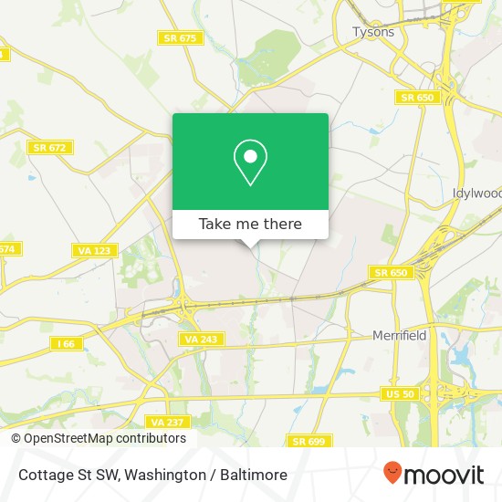 Mapa de Cottage St SW, Vienna, VA 22180