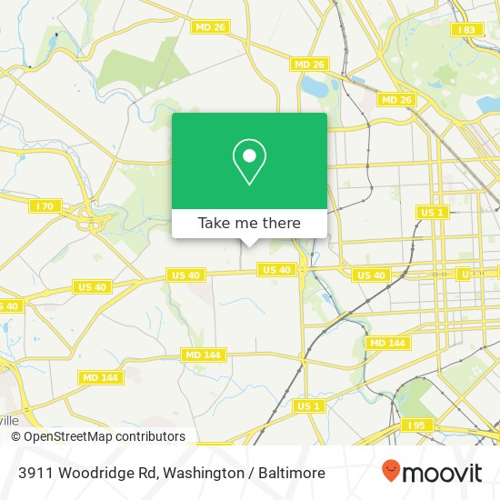 Mapa de 3911 Woodridge Rd, Baltimore (BALTIMORE), MD 21229