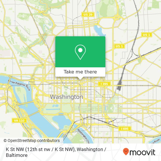 Mapa de K St NW (12th st nw / K St NW), Washington, <B>DC< / B> 20005