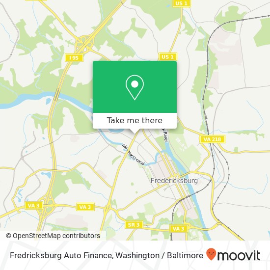 Mapa de Fredricksburg Auto Finance, 429 Jefferson Davis Hwy