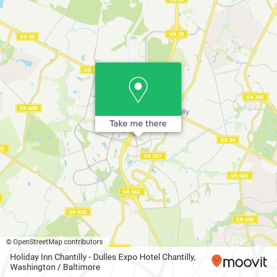 Mapa de Holiday Inn Chantilly - Dulles Expo Hotel Chantilly, 4335 Chantilly Shopping Ctr