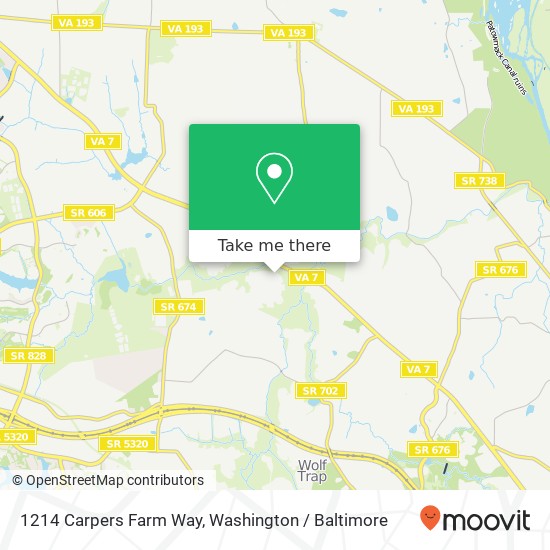 Mapa de 1214 Carpers Farm Way, Vienna, VA 22182