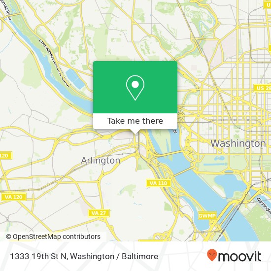 Mapa de 1333 19th St N, Arlington, VA 22209