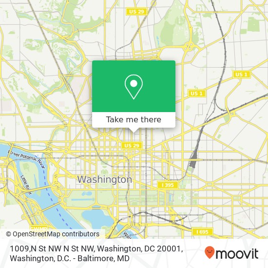 1009,N St NW N St NW, Washington, DC 20001 map