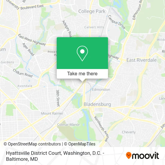 Hyattsville District Court map