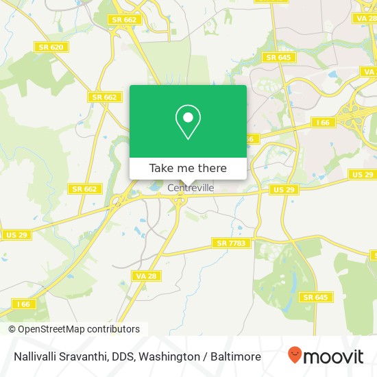 Mapa de Nallivalli Sravanthi, DDS, 5701 Centre Square Dr