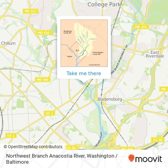 Northwest Branch Anacostia River map