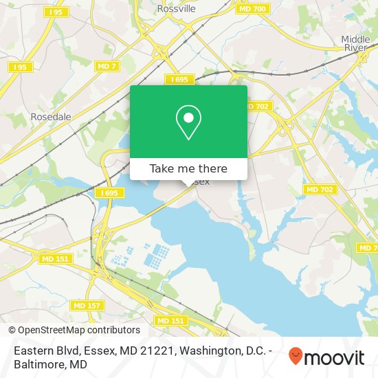 Mapa de Eastern Blvd, Essex, MD 21221