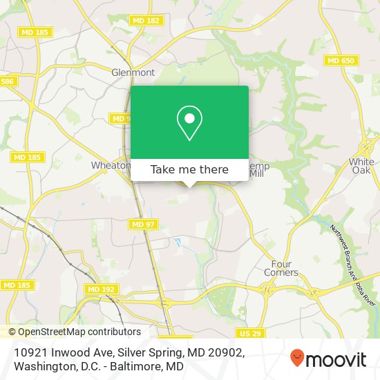 Mapa de 10921 Inwood Ave, Silver Spring, MD 20902