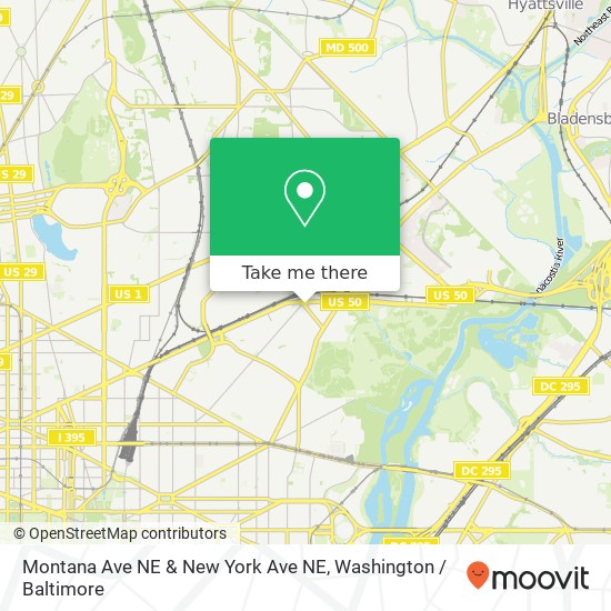 Mapa de Montana Ave NE & New York Ave NE