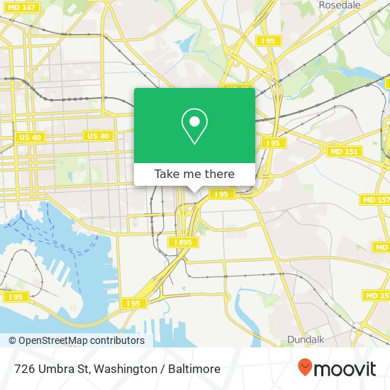 Mapa de 726 Umbra St, Baltimore, MD 21224
