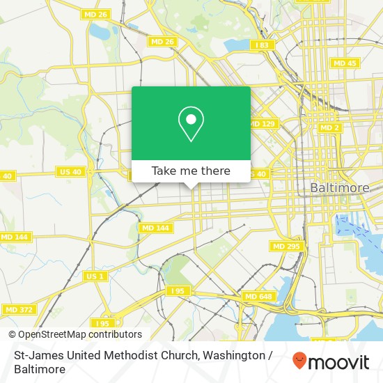 Mapa de St-James United Methodist Church, 1901 W Lexington St