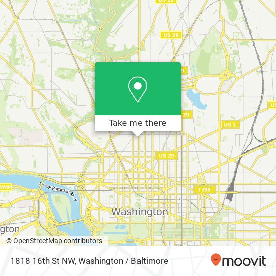 Mapa de 1818 16th St NW, Washington, DC 20009