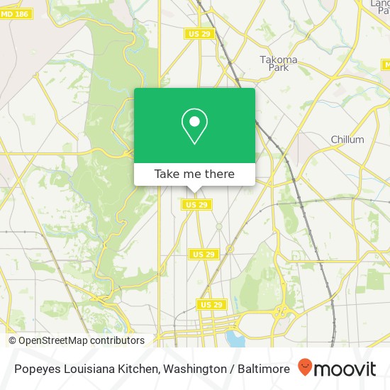 Mapa de Popeyes Louisiana Kitchen, 5200 Georgia Ave NW
