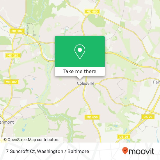 Mapa de 7 Suncroft Ct, Silver Spring, MD 20904