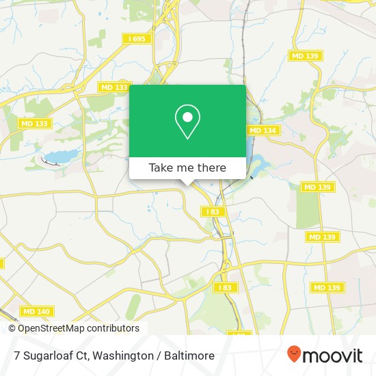 Mapa de 7 Sugarloaf Ct, Baltimore, MD 21209