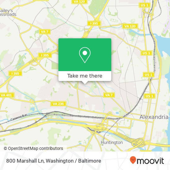 Mapa de 800 Marshall Ln, Alexandria, VA 22302