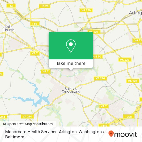 Manorcare Health Services-Arlington, 550 S Carlin Springs Rd map