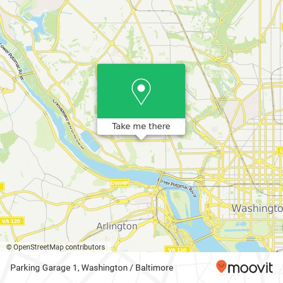 Mapa de Parking Garage 1, Washington, DC 20007