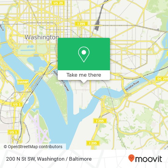 Mapa de 200 N St SW, Washington, DC 20024
