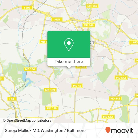 Mapa de Saroja Mallick MD, 7600 Osler Dr