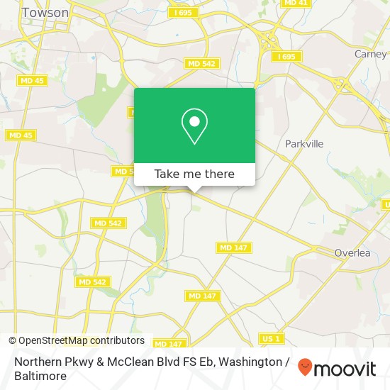 Mapa de Northern Pkwy & McClean Blvd FS Eb