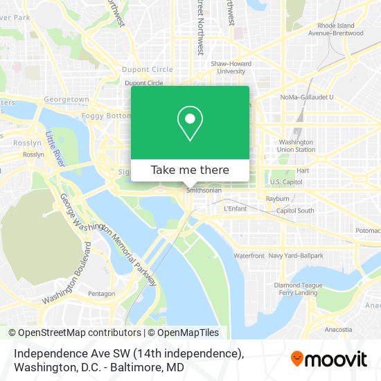 Mapa de Independence Ave SW (14th independence)