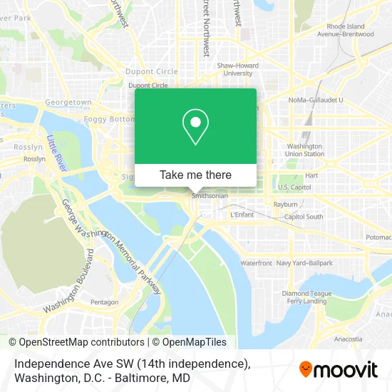 Mapa de Independence Ave SW (14th independence)