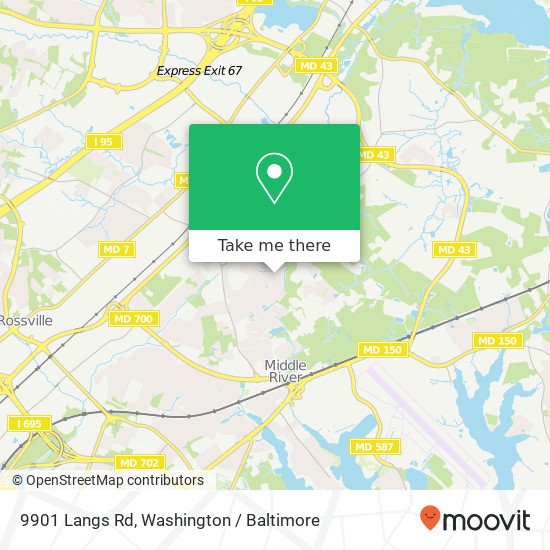 Mapa de 9901 Langs Rd, Middle River, MD 21220