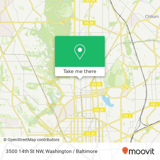 Mapa de 3500 14th St NW, Washington, DC 20010