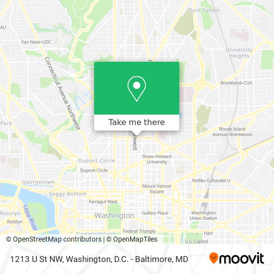 Mapa de 1213 U St NW
