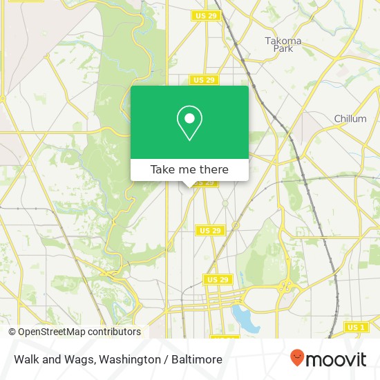 Walk and Wags, Emerson St NW map