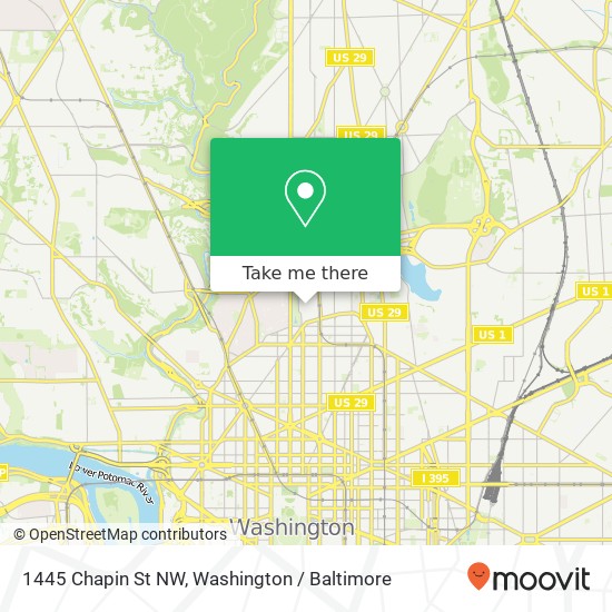 Mapa de 1445 Chapin St NW, Washington, DC 20009