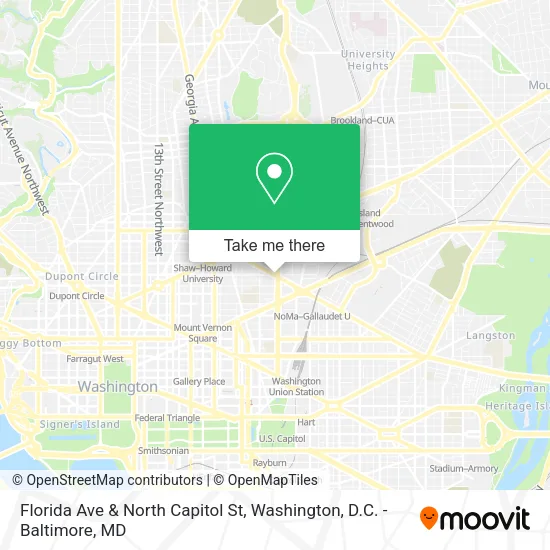 Florida Ave & North Capitol St map