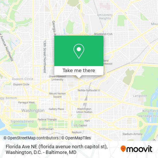Florida Ave NE (florida avenue north capitol st) map