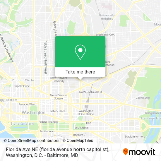 Florida Ave NE (florida avenue north capitol st) map