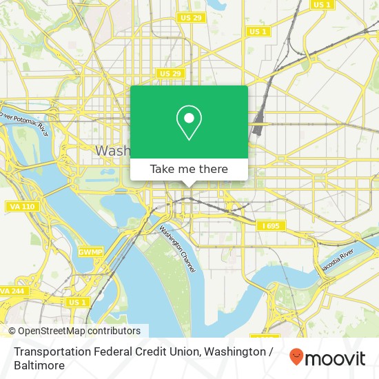 Mapa de Transportation Federal Credit Union, 800 Independence Ave SW