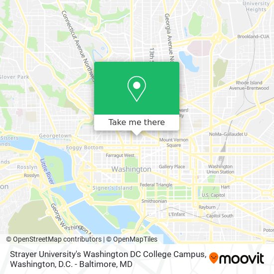 Mapa de Strayer University's Washington DC College Campus