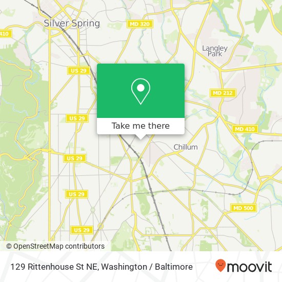 Mapa de 129 Rittenhouse St NE, Washington, DC 20011