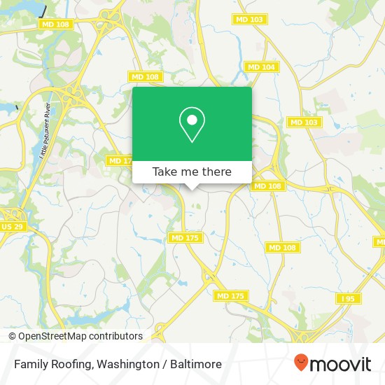 Mapa de Family Roofing, 8775 Cloudleap Ct