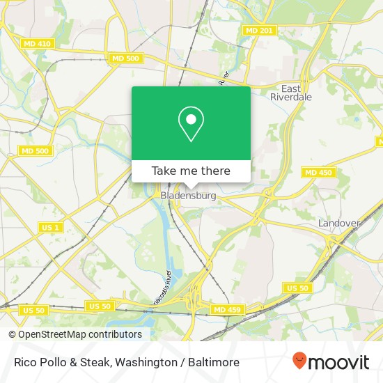 Mapa de Rico Pollo & Steak, 4926 Annapolis Rd