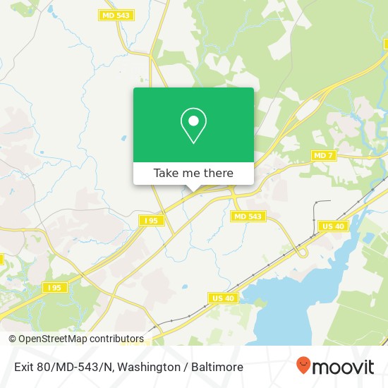 Mapa de Exit 80/MD-543/N