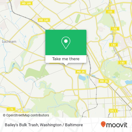 Mapa de Bailey's Bulk Trash, 3828 Liberty Heights Ave